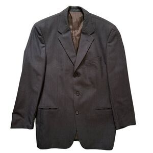 Hugo Boss Men’s Brown Micro Stripe Blazer 42R Einstein Sigma 3 Button Sport Coat